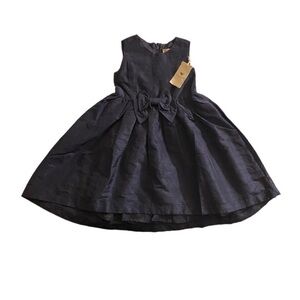 Navy Sz 2 Taffeta High-Low Party Dress Winter Wedding Family Photos NWT